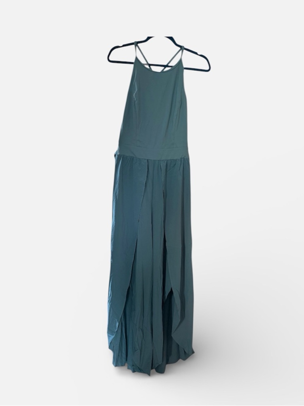 HALARA Teal Maxi Dress with Cross-Back Straps